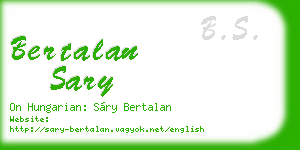 bertalan sary business card