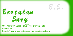 bertalan sary business card